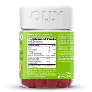 OLLY® Daily Energy Dietary Supplement Vitamin B12 / CoQ10 / Goji Berry 300 mcg - 30 mg - 100 mg Strength Gummy 60 per Bottle Tropical Passion Flavor (1249516_BT)