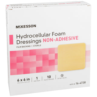 McKesson Foam Dressing 6 X 6 Inch Without Border Film Backing Nonadhesive Square Sterile (1138303_EA)