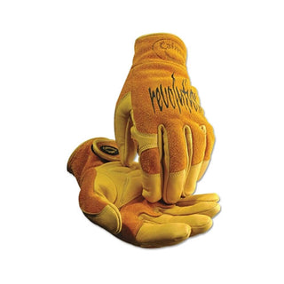 Caiman 1828 revolution® Cow Grain Unlined TIG/MIG Welding Gloves, X-Large, Tan/Gold, Hook-and-Loop (607-1828-XL)