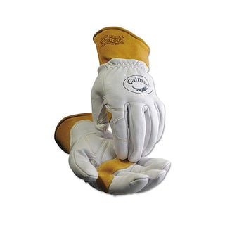 Caiman 1871 Multi-Task Gloves, Boarhide™/Goat/Ovis-Hide™ Leather, Small, White/Tan (607-1871-S)