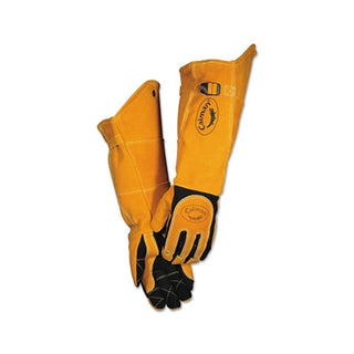 Caiman 1878 21-in FR Insulated MIG/Stick Welding Gloves, Deerskin/Boarhide, Tan/Black (607-1878-5)