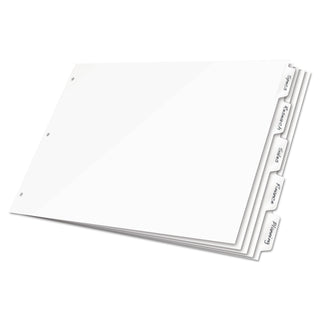 Cardinal® Write 'n Erase Tabloid Index Dividers, 8-Tab, 11 x 17, White, 1 Set (CRD84271)