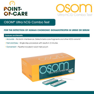 OSOM® Ultra hCG Combo Reproductive Health Test Kit hCG Pregnancy Test 25 Tests CLIA Waived (993312_BX)