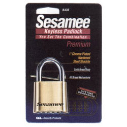 CCL Sesamee Keyless Padlocks, 5/16 in Diam., 1 in L X 1 in W, Brass, Corbin (197-K436)