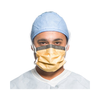 FluidShield Surgical Mask with Eye Shield Anti-fog Foam ASTM Level 3 Tie Closure One Size Fits Most (282581_BX)