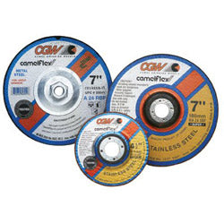 CGW Abrasives Depressed Center Wheel, 4 1/2 in Dia, 1/4 in Thick, 5/8 Arbor, Hardness Grade R (421-35621)