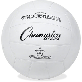Champion Sports Rubber Sports Ball, For Volleyball, Official Size, White (CSIVR4)