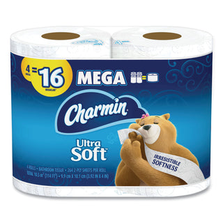 Charmin® Ultra Soft Bathroom Tissue, Septic Safe, 2-Ply, White, 224 Sheets/Roll, 4 Rolls/Pack (PGC08806PK)