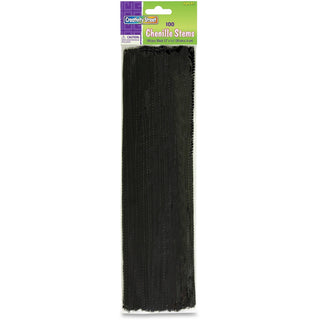 Chenille Kraft Company Chenille Stems, 12" x 4mm, 100pcs, Black (CKC711203)