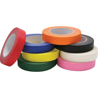 Chenille Kraft Company Colored Masking Tape Classroom Pack, 1" x 60 yards, Assorted, 8 Rolls/Pack (CKC4860)
