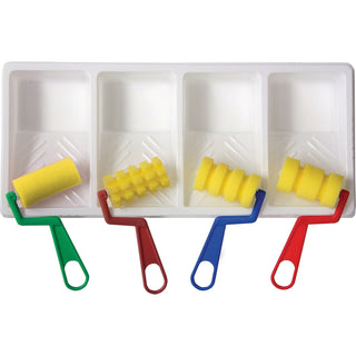 Chenille Kraft Company Foam Patterned Rollers w/Paint Trays, 4/Set (CKC9086)