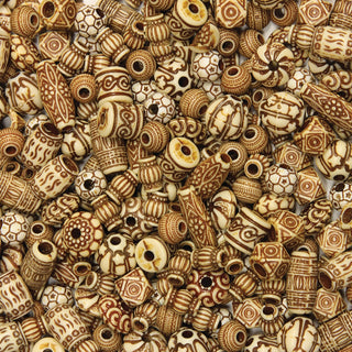Chenille Kraft Company Mixed Bone Beads, 8oz., Natural/Ast (CKC3259)