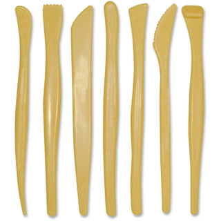 Chenille Kraft Company Plastic Modeling Tools, Plastic, 6" Long, 7 Tools With Assorted Tips, Yellow (CKC9774)