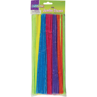 Chenille Kraft Company Jumbo Stems, 12" x 1/4", 100 Pcs, Neon Ast (CKC711004)