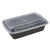 Chesapeake 38Oz Rectangular Black Container w/Lid 150/Case (CHB888)