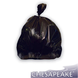 Chesapeake 56 Gallon Black Canliner, 22micron (.87 mil), 43" x 48", 6 rolls of 25, 150 per case (AC434822K)