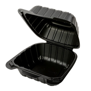 Chesapeake CHPP66B 6 x 6 x 3 Black Mineral-Filled Hinged Lid Takeout Container, 300/cs (CHPP66B)