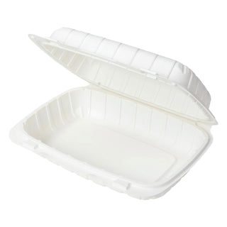 Chesapeake CHPP96W 9 x 6 x 3 White Mineral-Filled Hinged Lid Takeout Container, 270/cs (CHPP96W)