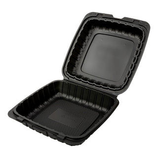 Chesapeake CHPP991B 9 x 9 x 3 Black Mineral-Filled 1 Compartment Hinged Lid Takeout Container, 150/cs (CHPP991B)