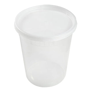 Chesapeake Deli Container, Polypropylene, Combo w/Lid, 32 Oz, Clear, 240/Case (CHDC32240)