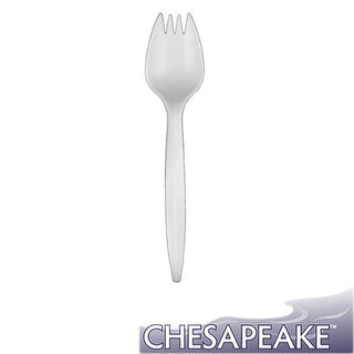 Chesapeake Medium Weight Polypropylene White Spork, Case of 1000 (130404)