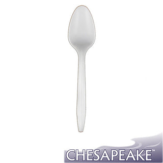 Chesapeake Medium Weight Polypropylene White Teaspoon, Case of 1000 (130401)