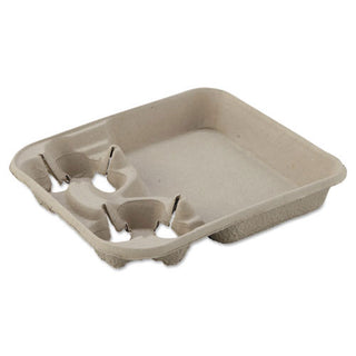 Chinet® Strongholder Molded Fiber Cup Tray, 8-22oz, Two Cups, 400/carton (HUH20974CT)