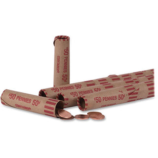 Coin-Tainer Penny Tubular Coin Wrap, Nested, 1000/BX, Red (CTX23001)