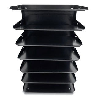 Coin-Tainer Steel Horizontal File Organizer, 7 Sections, Letter Size Files, 8.75 x 12 x 18, Black (CTXHASZ0150)