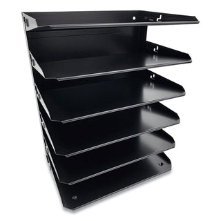 Coin-Tainer Steel Horizontal File Organizer, 6 Sections, Letter Size Files, 8.75 x 12 x 15, Black (CTXHASZ0157)