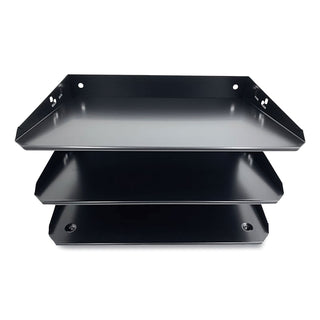 Coin-Tainer Steel Horizontal File Organizer, 3 Sections, Letter Size Files, 12 x 8.75 x 6, Black (CTXHASZ0159)