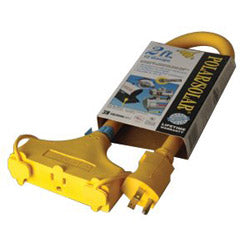 Coleman Cable Tri-Source™ Polar/Solar Plus® Multiple Outlet Cord, 100 ft, 3 Outlets, Yellow (172-03489)