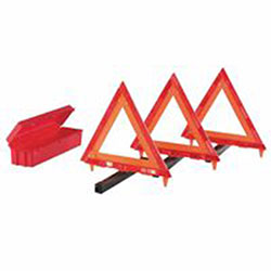 Cortina Triangle Warning Kit, 3 Triangles in Living Hinge Box, 18 in, Red/Hi-Vix Orange (831-95-03-009)