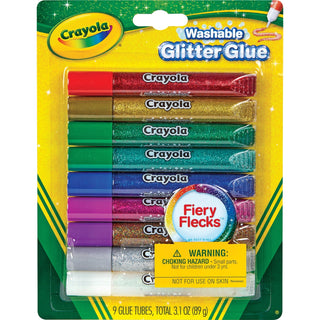 Crayola® Washable Glitter Glue, 9 Carton, Assorted (CYO693527)