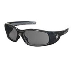 Crews Swagger Safety Glasses, Gray Lens, Polycarbonate, Black Frame, Polycarbonate (135-SR112)