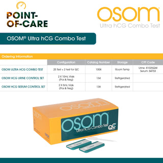 OSOM® Ultra hCG Combo Reproductive Health Test Kit hCG Pregnancy Test 25 Tests CLIA Waived (993312_BX)