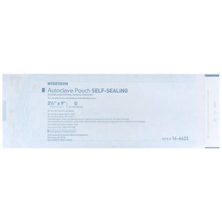 McKesson Sterilization Pouch Ethylene Oxide (EO) Gas / Steam 3-1/2 X 9 Inch Transparent Blue / White Self Seal Paper / Film (960943_CS)