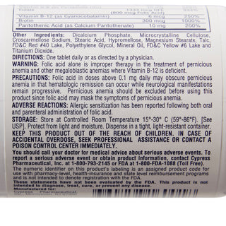 Rena-Vite Multivitamin Supplement Folic Acid / Vitamin B 0.8 mg Strength Tablet 100 per Bottle (855414_BT)