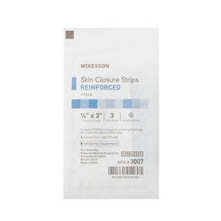 McKesson Skin Closure Strip 1/4 X 3 Inch Nonwoven Material Reinforced Strip White (876306_BX)