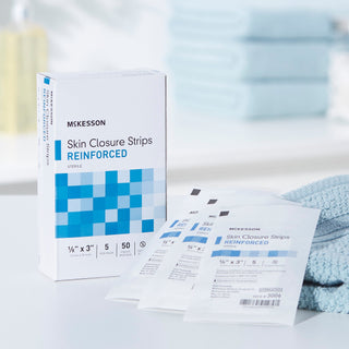 McKesson Skin Closure Strip 1/8 X 3 Inch Nonwoven Material Reinforced Strip White (876305_CS)