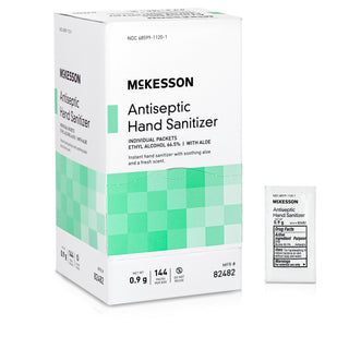 McKesson Hand Sanitizer with Aloe 0.9 Gram Ethyl Alcohol Gel Individual Packet (1111746_CS)