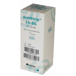 AimStrip® Urinalysis Reagent Bilirubin, Blood, Glucose, Ketone, Leukocytes, Nitrite, pH, Protein, Specific Gravity, Urobilinogen For AimStrip Urine Analyzer 100 Tests (907700_EA)