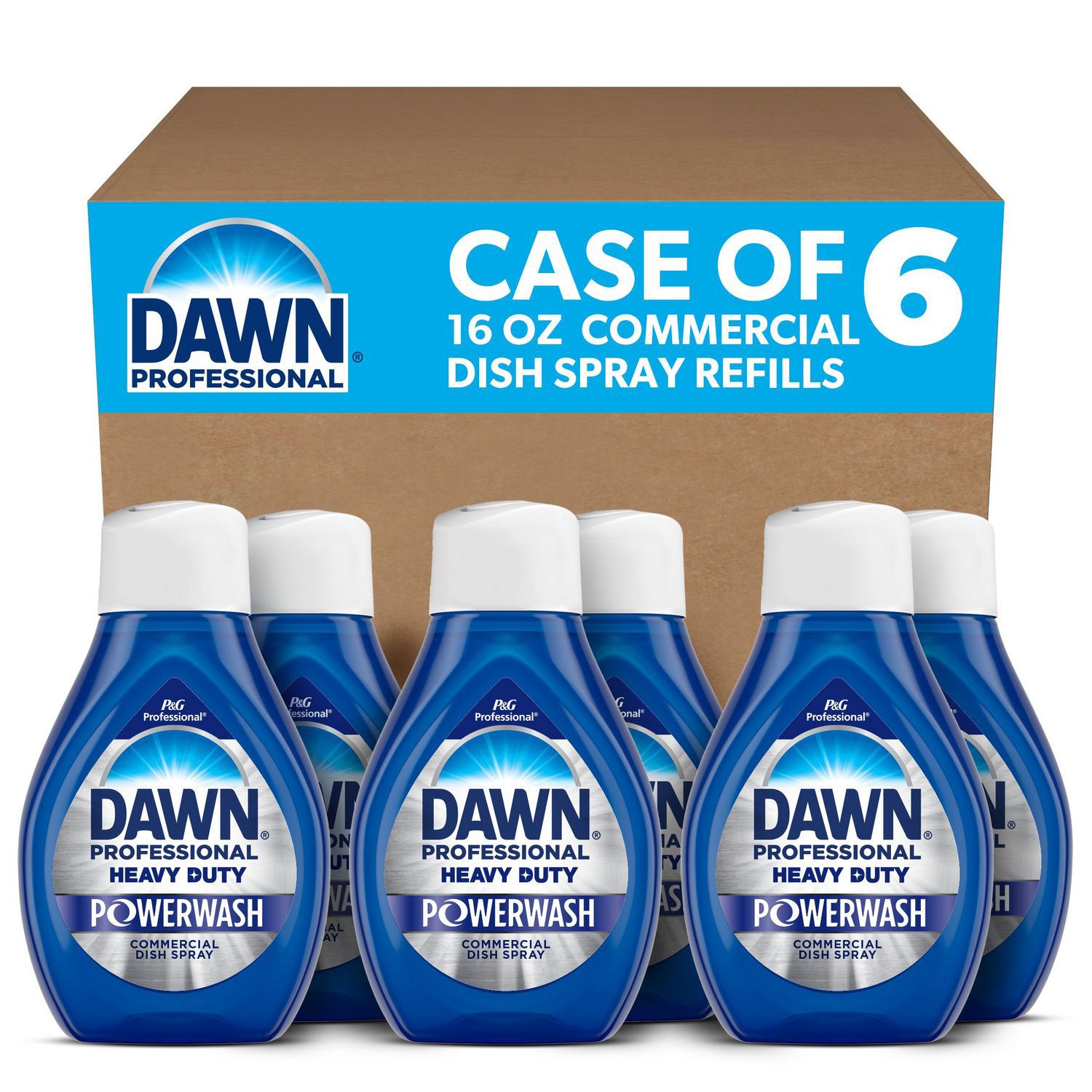 Heavy Duty Powerwash Commercial Dish Spray, 16 oz Refill Bottle, 6/Carton