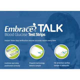 Embrace® Blood Glucose Test Strips 50 Strips per Pack (1125169_BX)