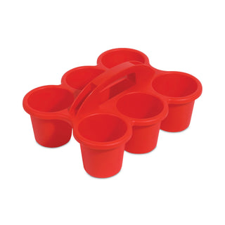 deflecto® Little Artist Antimicrobial Six-Cup Caddy, Red (DEF39509RED)