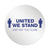 deflecto® Personal Spacing Discs, United We Stand, 20" dia, White/Blue, 6/Pack (DEFPSDD20UWS6)