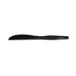 Dixie® Plastic Tableware, Heavy Mediumweight Knives, Black, 100/Box, 10 Boxes/Carton (DIXKM507)