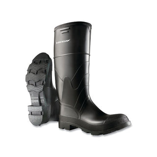 Dunlop® Protective Footwear Economy Steel Toe/Midsole Rubber Boots, Men's 11, 16 in Boot, PVC, Black (868-866220011)