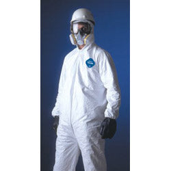 Dupont Tyvek® 400 Coverall, Serged Seams, Attached Hood, Elastic Waist, Elastic Wrists and Ankles, Front Zip, Storm Flap, White, 3XL (251-TY127S-3XL)