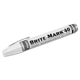 Dykem BRITE-MARK® 40 Threaded Cap/Barrel Permanent Paint Marker, White, Medium (253-40008)
